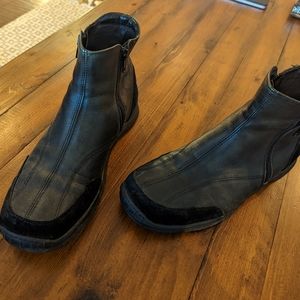 Vintage Italian Made Leather Suede Black Boots SZ 42EU/9US